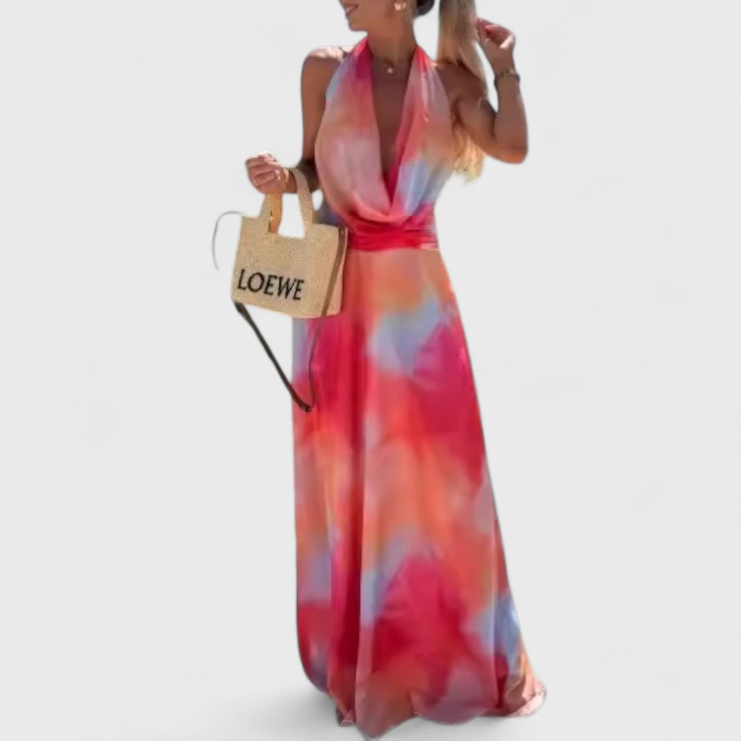 Riviera – Robe halter lumineuse pour l'été