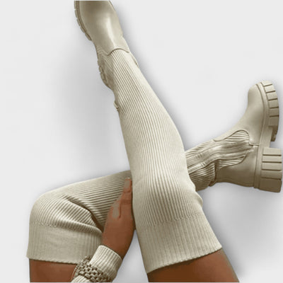 Lureva – Bottes Overknee avec Semelle Chunky