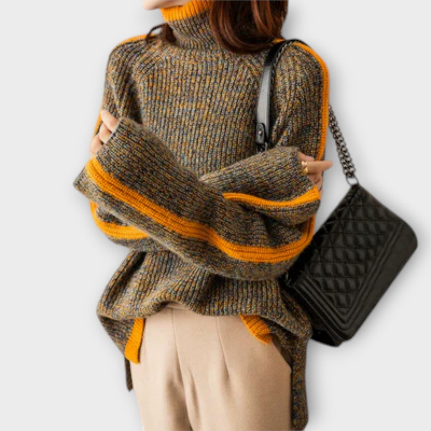 Breseis - Pull Vintage à Col Montant