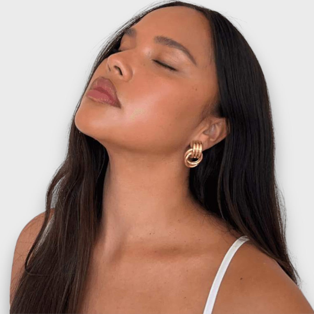 Nela – Boucles d'oreilles en filigrane en laiton doré