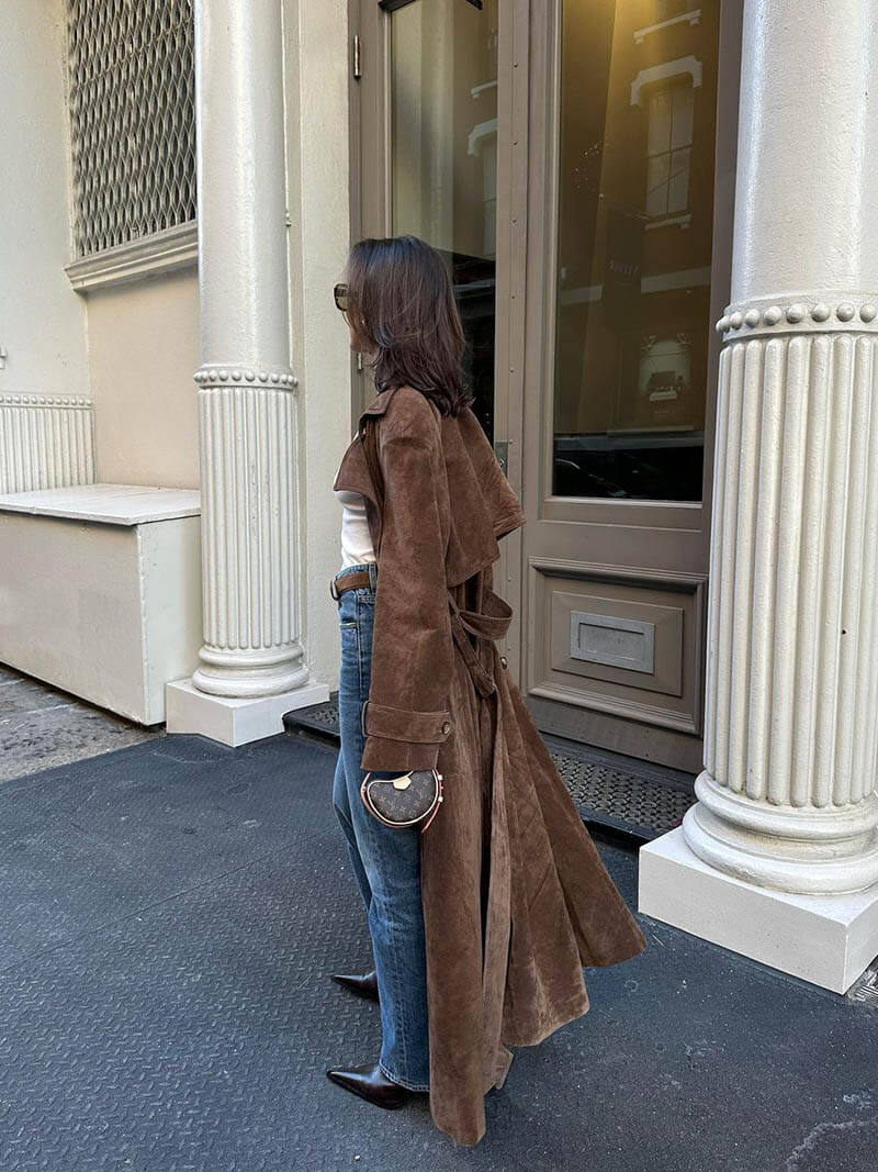 Manteau trench Molly en suede synthétique