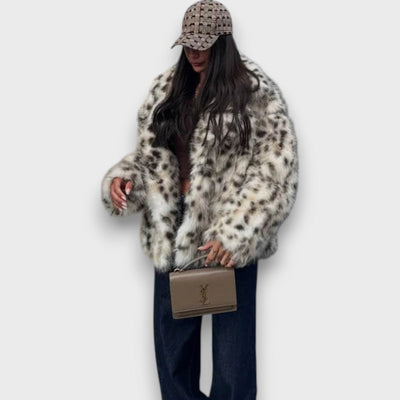 Leoline – Veste en fausse fourrure au design animal