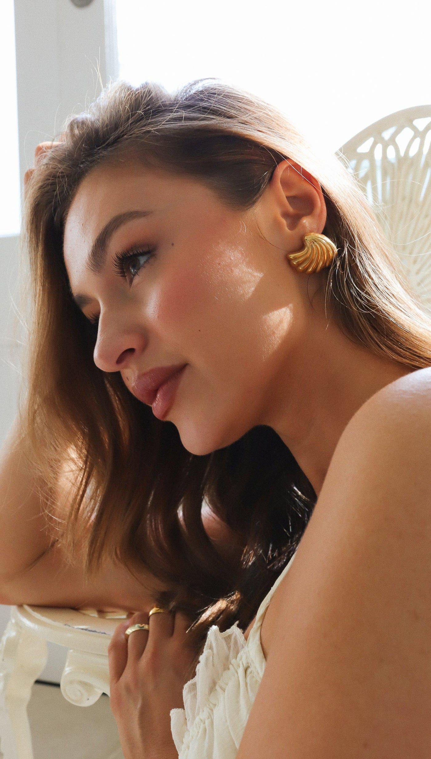 Emery | Boucles d'Oreilles Coquillage en Or