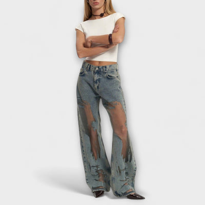 Rayne - Jeans en Denim Bleu Transparent Trixie