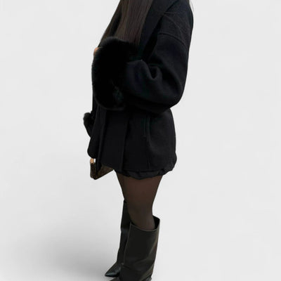 Woolcat – Manteau élégant avec des détails en fausse fourrure