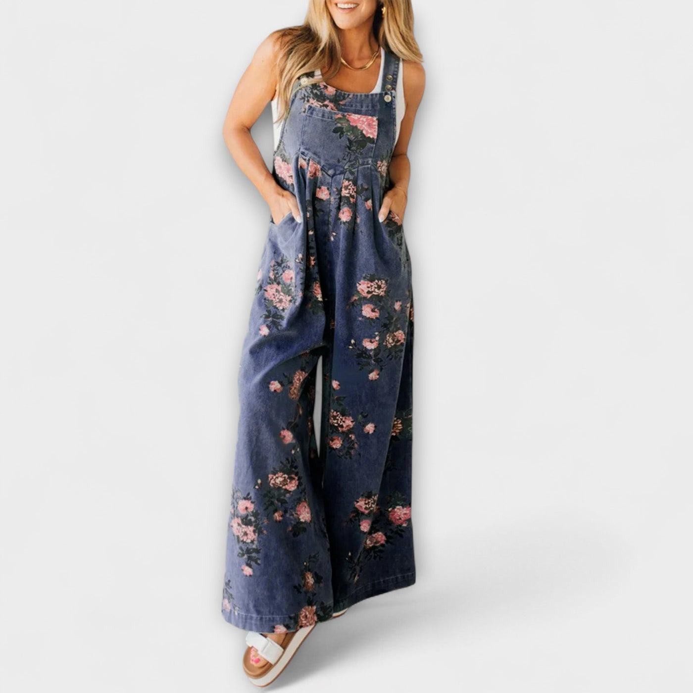 Bethany - Salopette en Denim avec Motif Floral