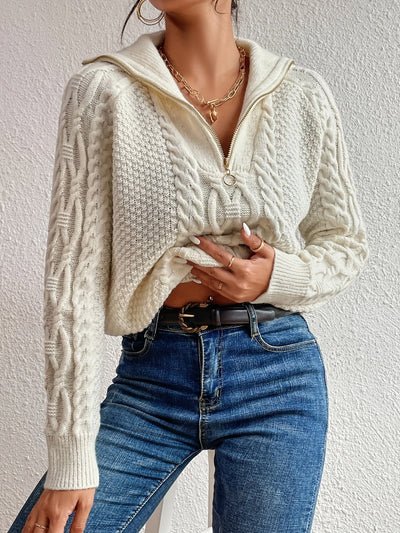 Harlow – Pull à Tresse avec Col Zip