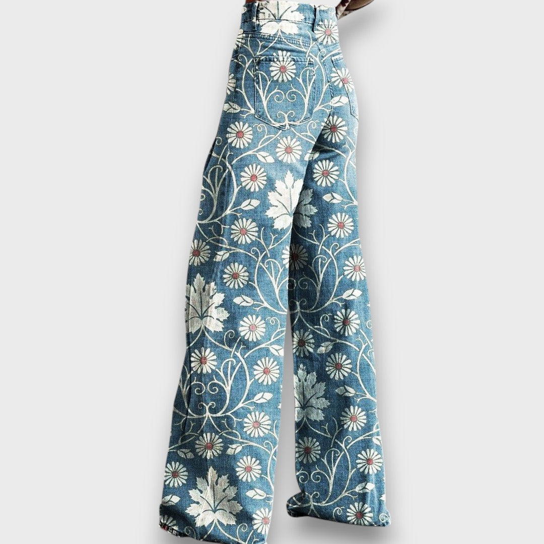 Elaya – Jeans Boho avec motif floral