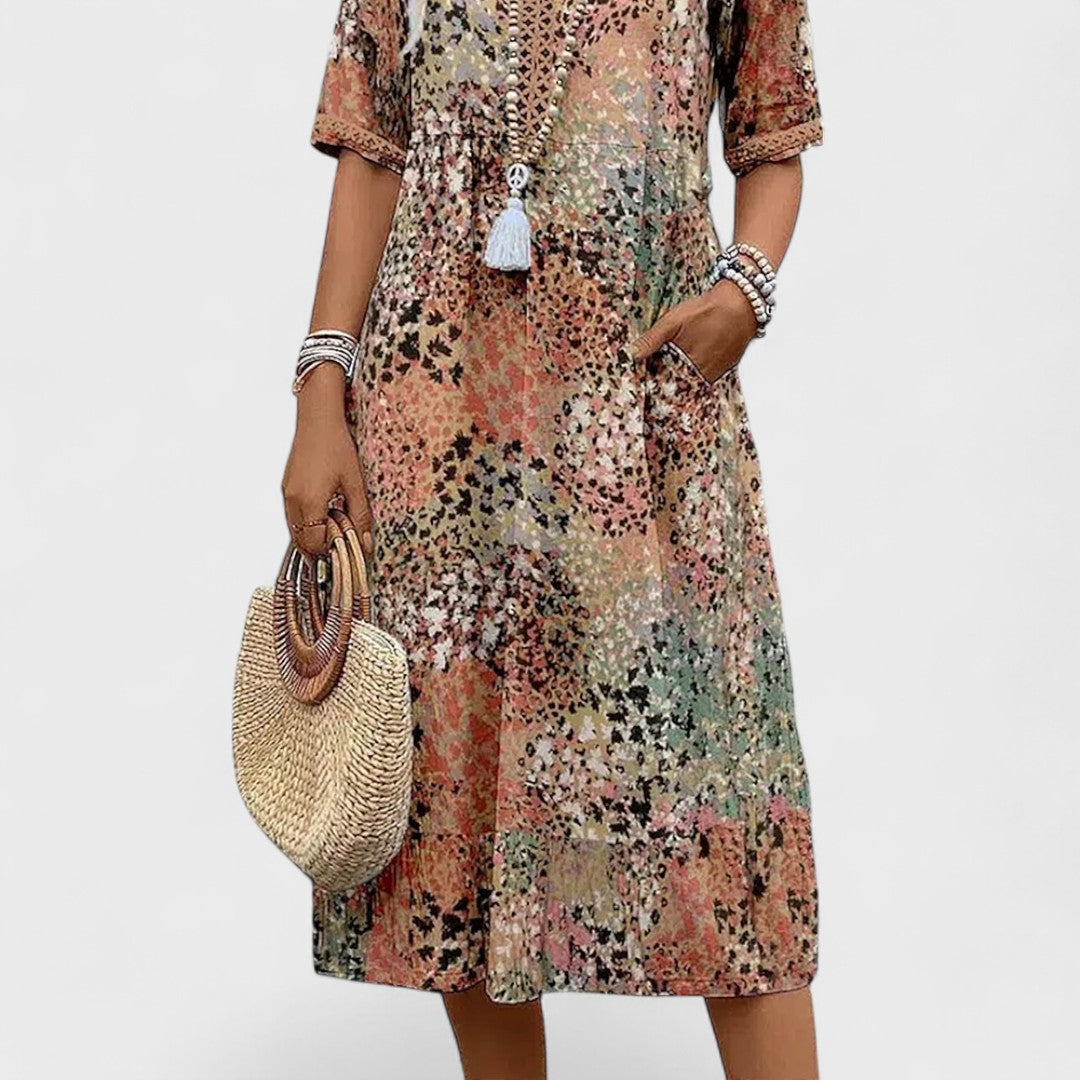 Colette - Robe midi vibrante