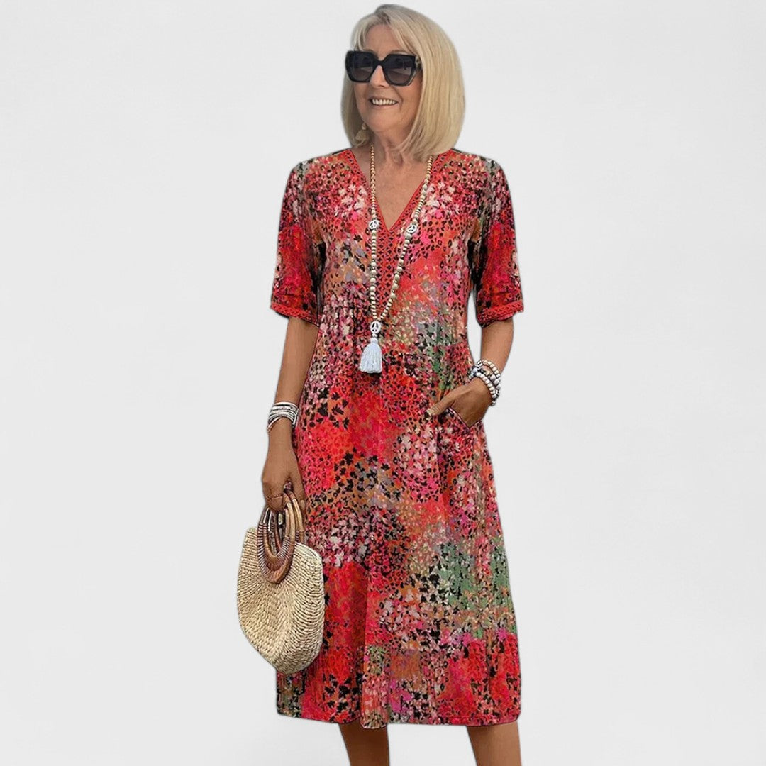 Colette - Robe midi vibrante