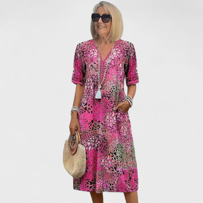 Colette - Robe midi vibrante