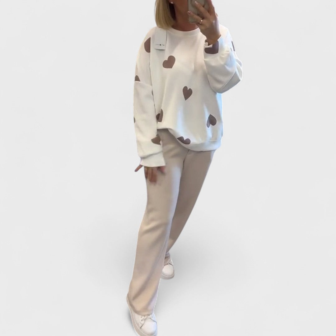 Mila - Pull en mélange de coton avec cœurs