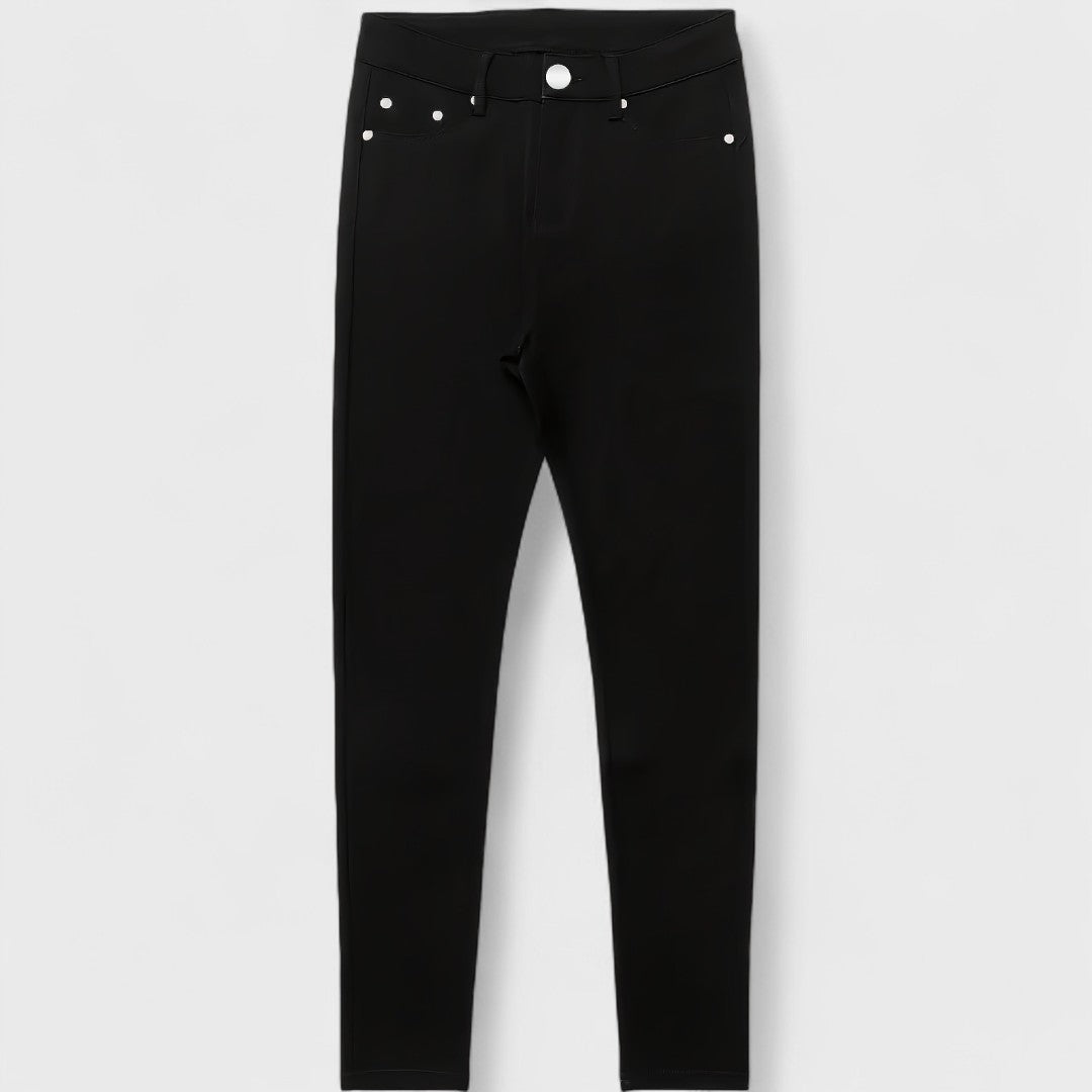 Floriale - Jeans noirs en denim taille haute pour femme