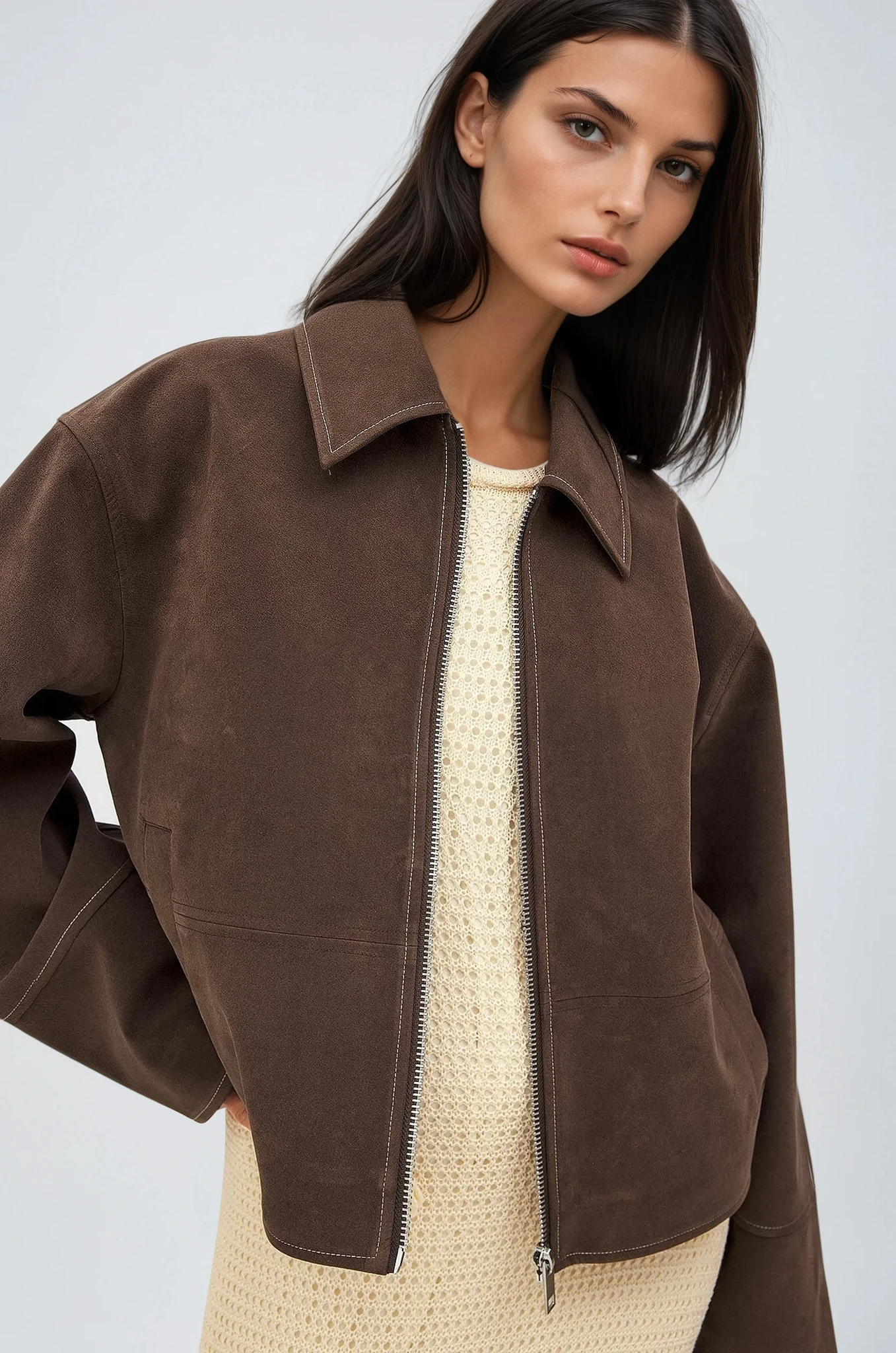 VALIRA Veste Zippée en Suédine