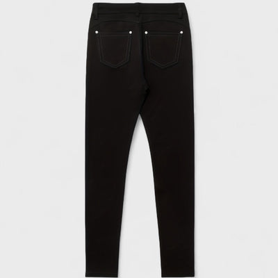 Floriale - Jeans noirs en denim taille haute pour femme