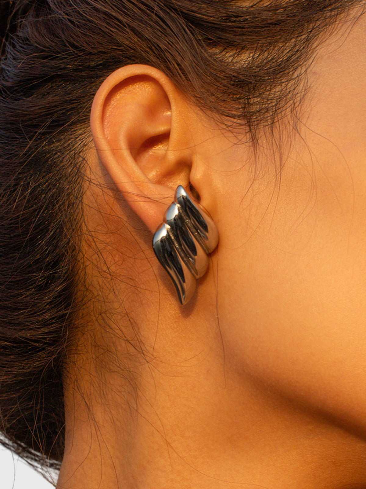 Aitana | Boucles d'Oreilles à Trois Couches en Forme d'Aile