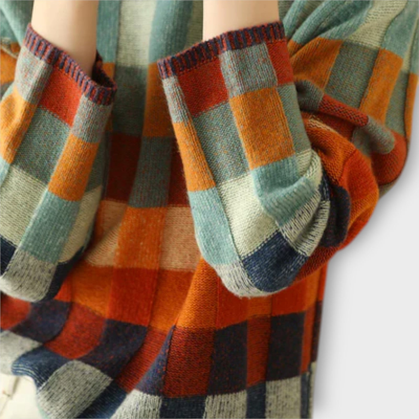 Erika - Pull à Col Montant Patchwork