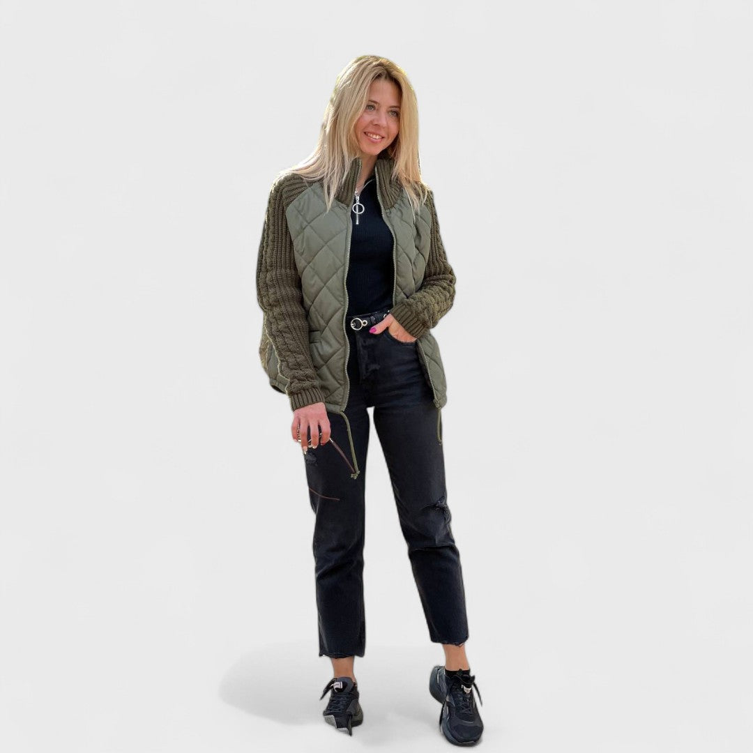 Nora - Veste en tricot patchwork pour femme