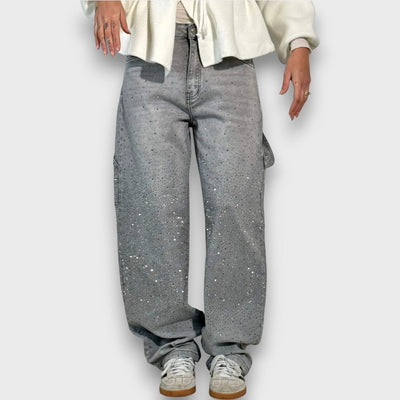 Nolene – Jeans avec finition scintillante et caractère urbain