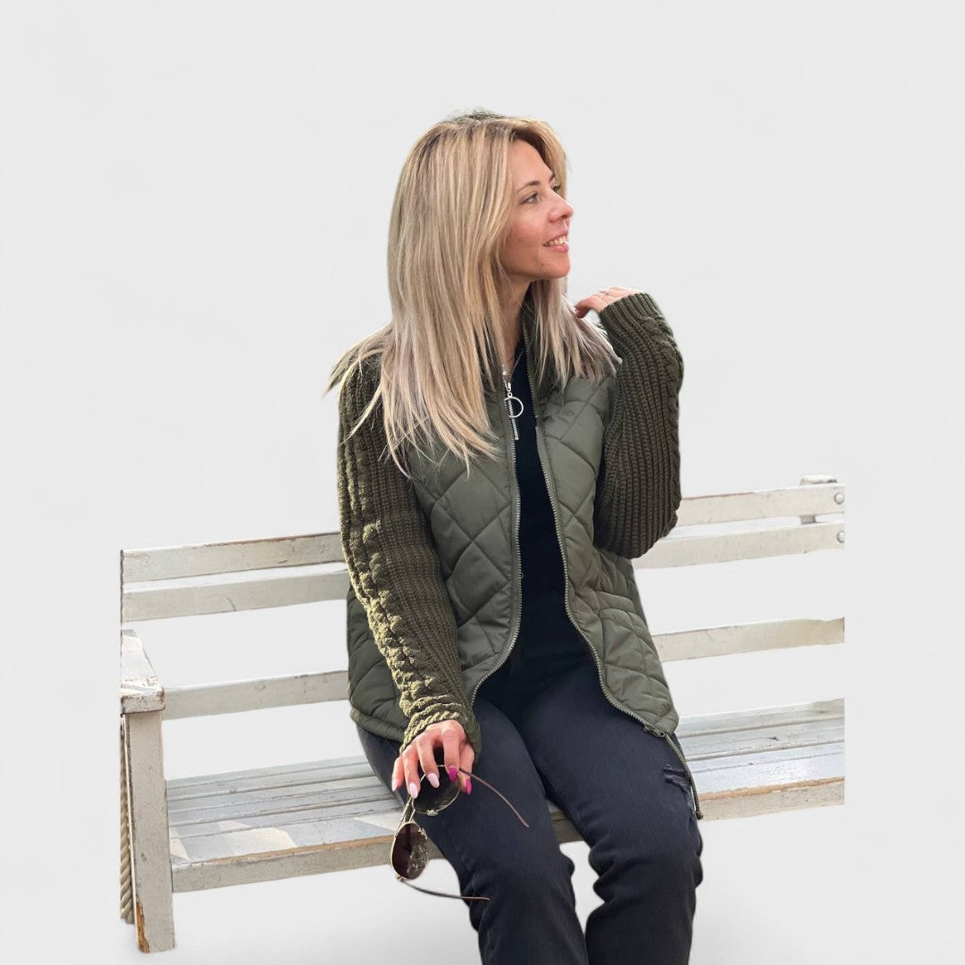 Nora - Veste en tricot patchwork pour femme