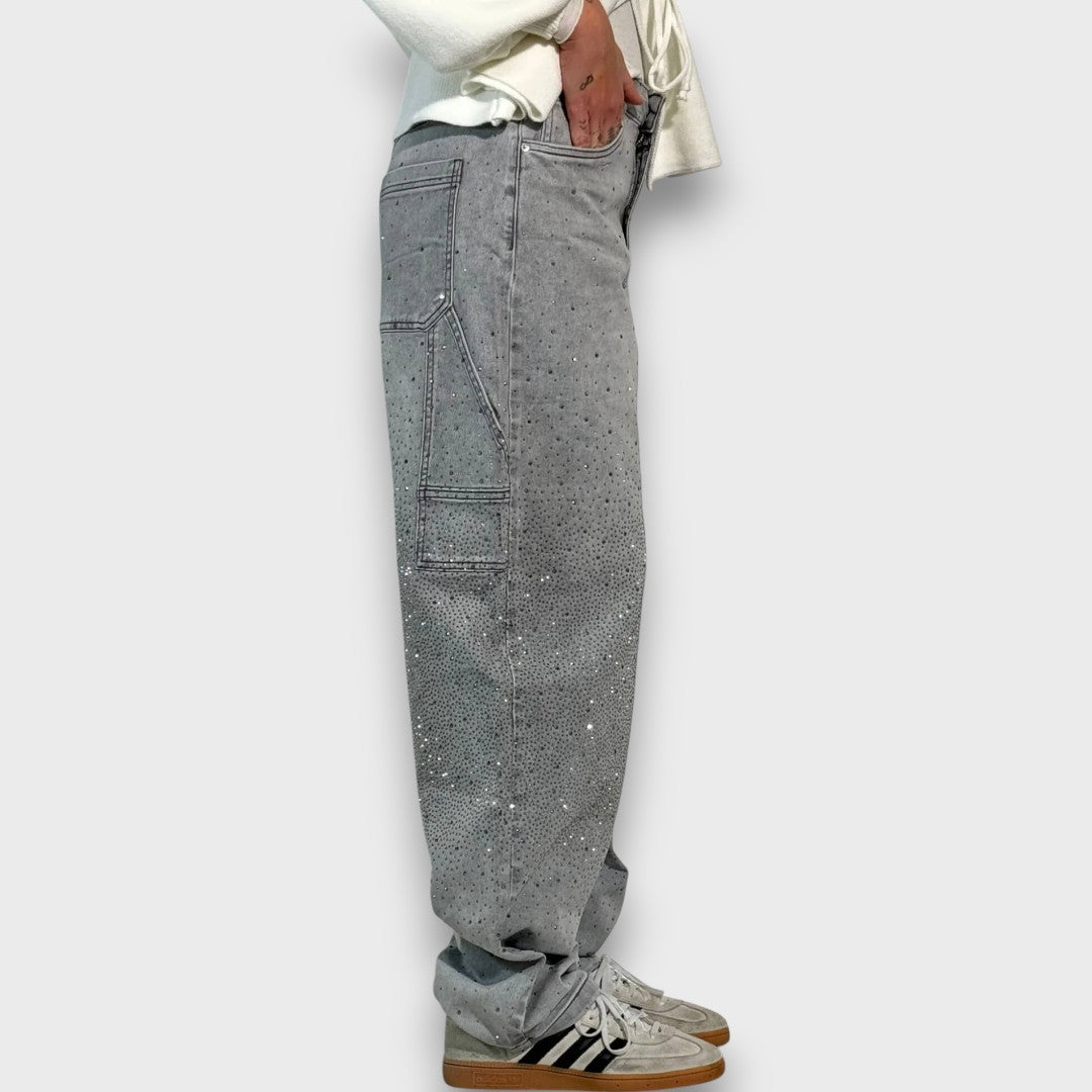 Nolene – Jeans avec finition scintillante et caractère urbain