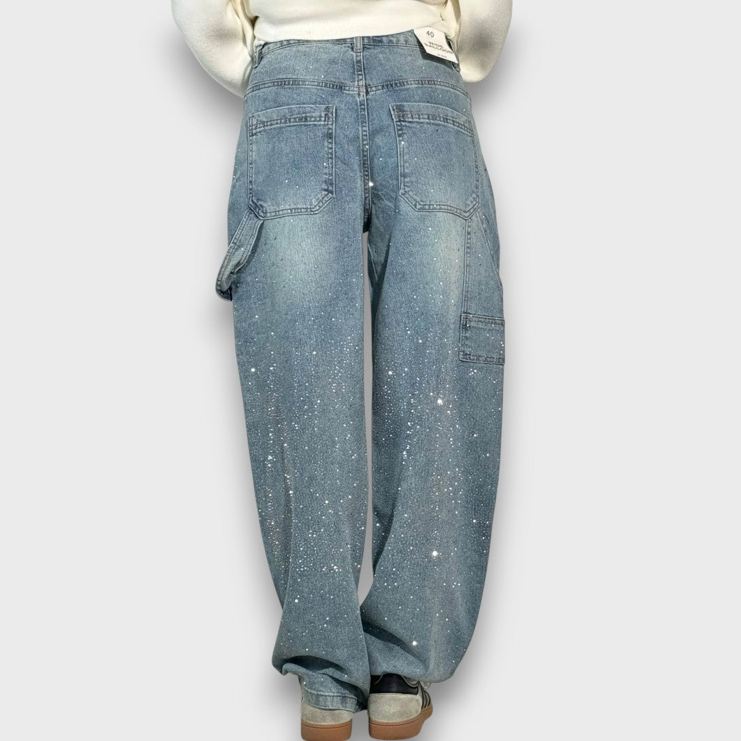 Nolene – Jeans avec finition scintillante et caractère urbain