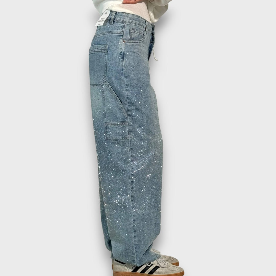 Nolene – Jeans avec finition scintillante et caractère urbain