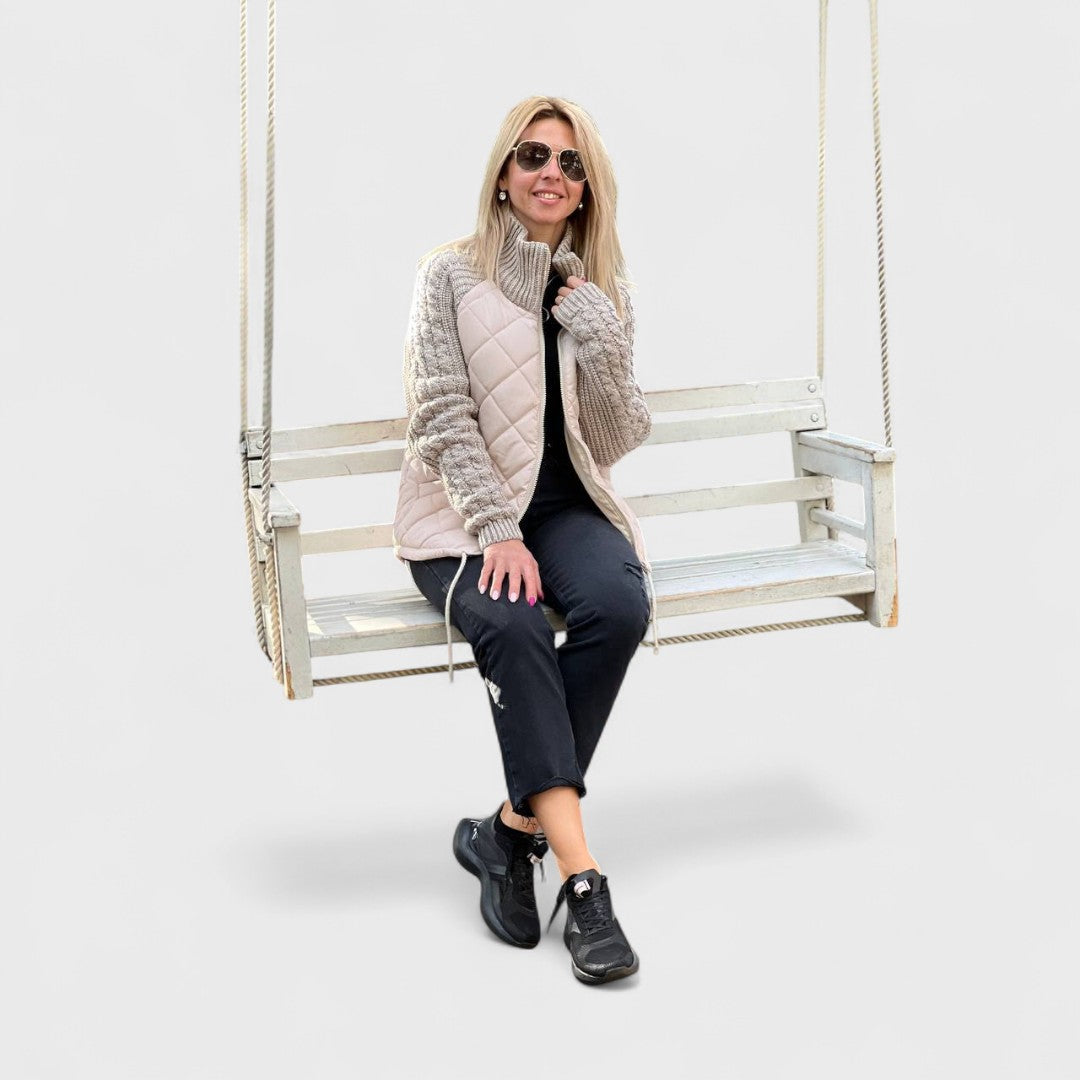 Nora - Veste en tricot patchwork pour femme