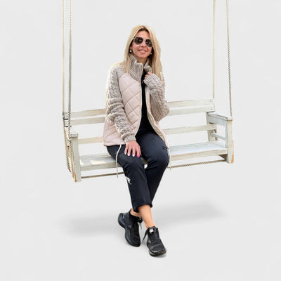 Nora - Veste en tricot patchwork pour femme