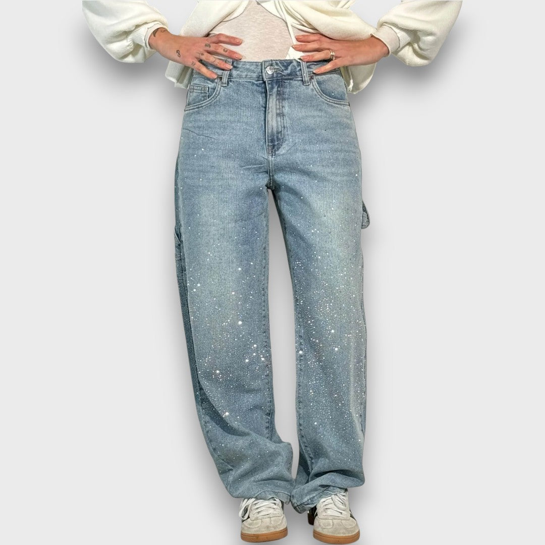 Nolene – Jeans avec finition scintillante et caractère urbain