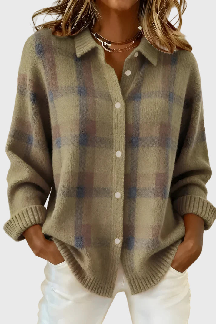 Léna – Chemise pull douce à carreaux