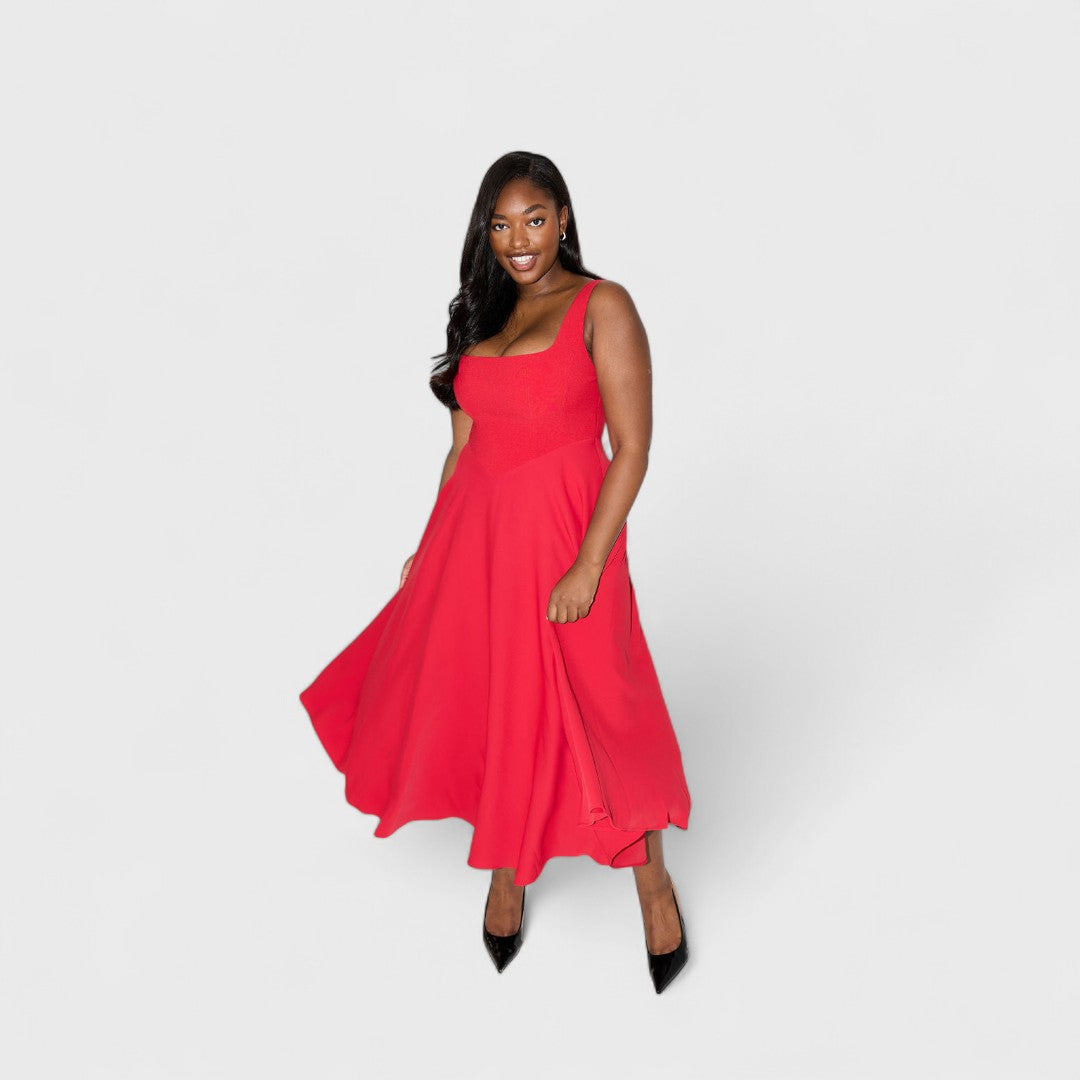 Amelia – Robe midi fluide intemporelle