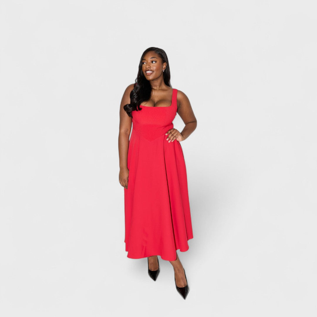 Amelia – Robe midi fluide intemporelle