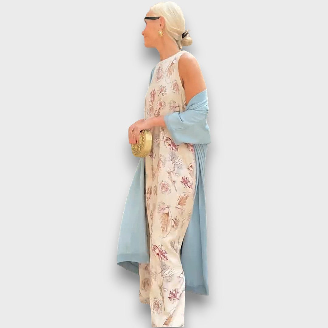 Elveria – Robe maxi avec cardigan