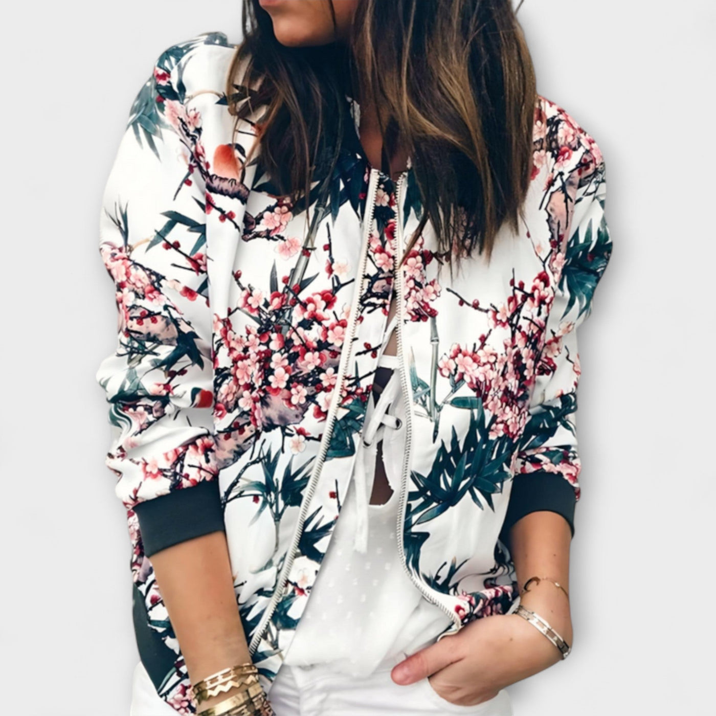 Kaelin - Veste bomber élégante avec fleurs