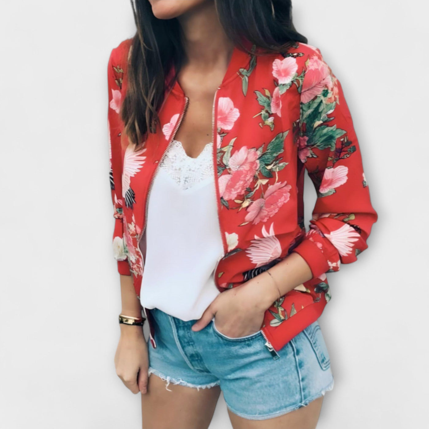 Kaelin - Veste bomber élégante avec fleurs