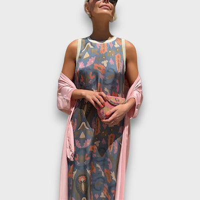 Elveria – Robe maxi avec cardigan