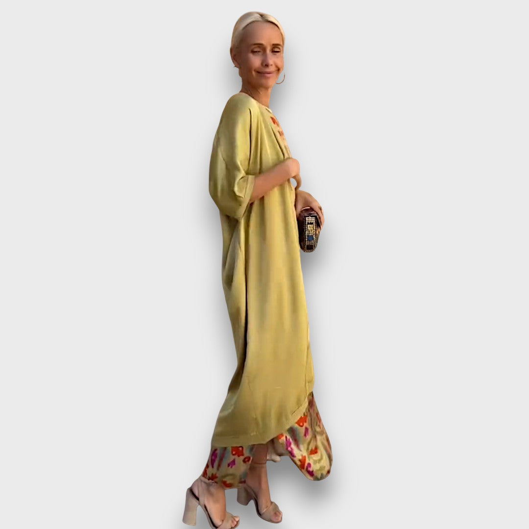 Elveria – Robe maxi avec cardigan