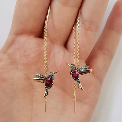 Aveline – Boucles d'oreilles Kolibri en émail