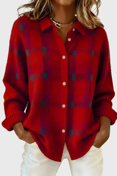 Léna – Chemise pull douce à carreaux