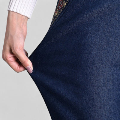 Elisa - Jeans pour femmes avec poches latérales et taille élastique