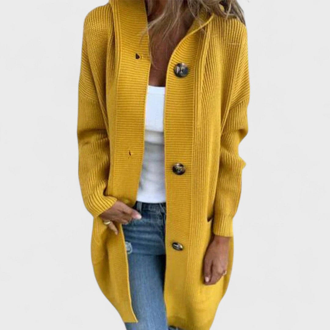 Adriana - Veste longue avec capuche et boutons