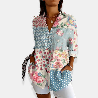 LYSSA™ | Blouse florale avec fermeture à boutons
