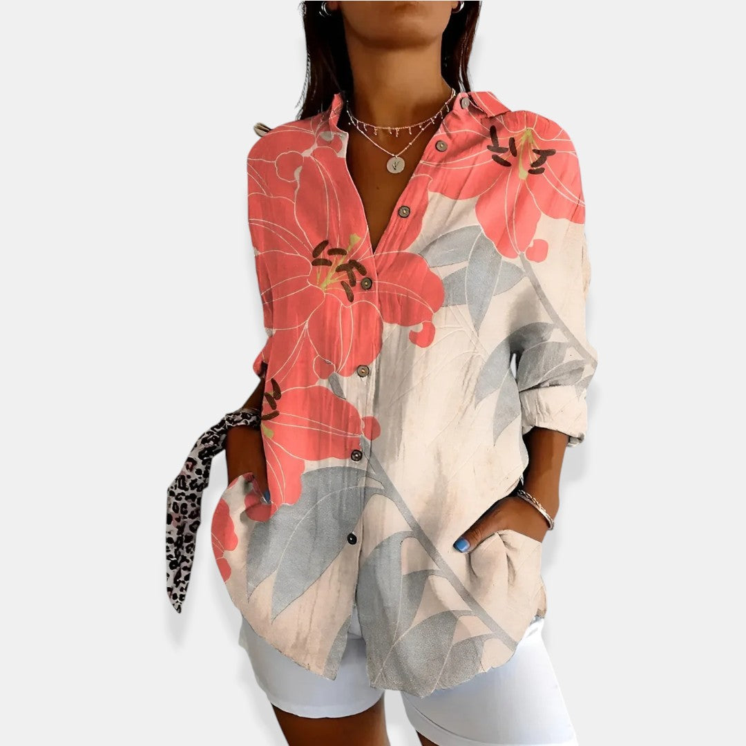 LYSSA™ | Blouse florale avec fermeture à boutons