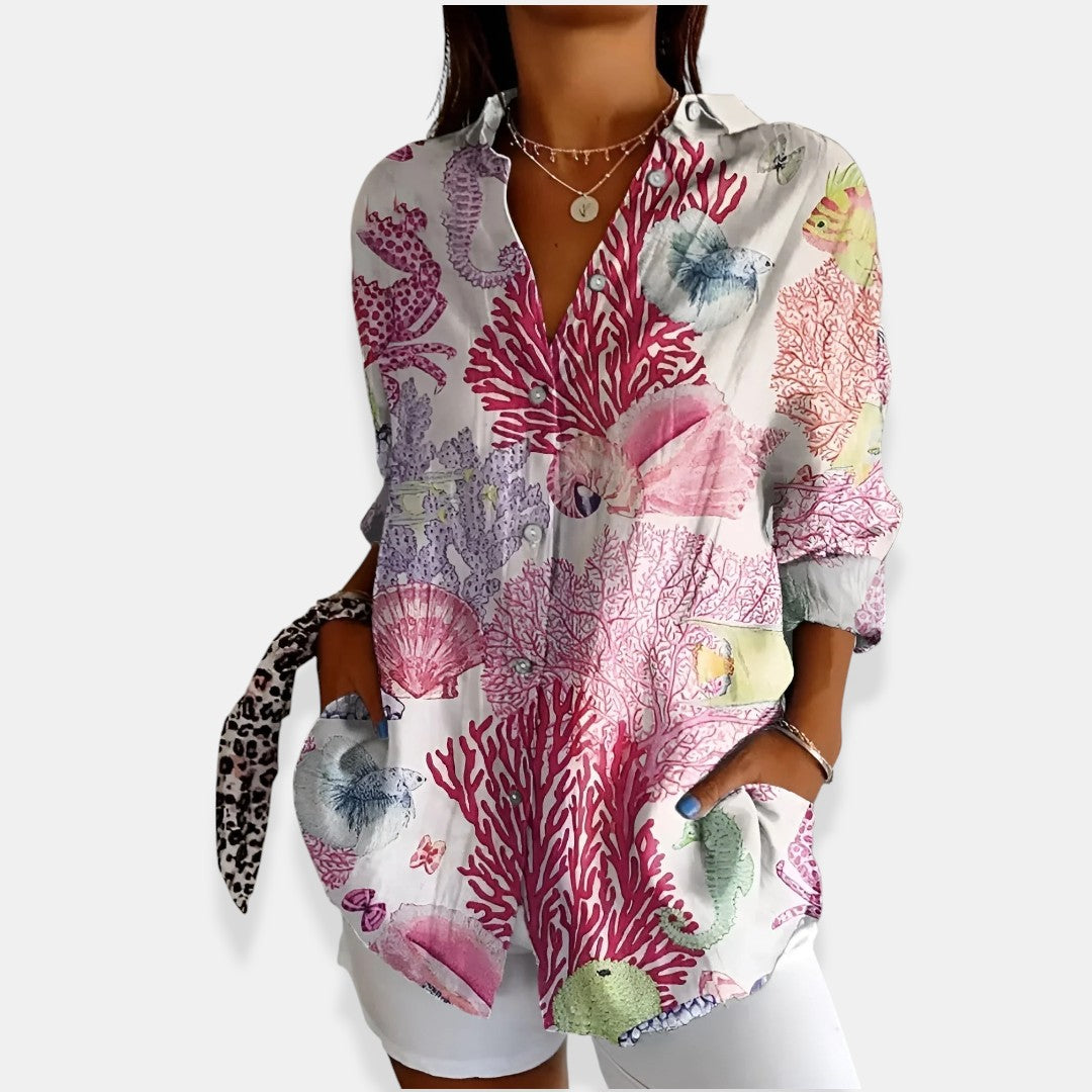 LYSSA™ | Blouse florale avec fermeture à boutons