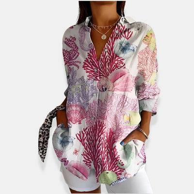 LYSSA™ | Blouse florale avec fermeture à boutons